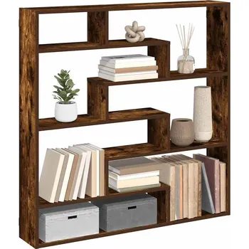 police vidaXL Nástěnná police 7 přihrádek kompozitní dřevo [860023] Barva: kouřový dub