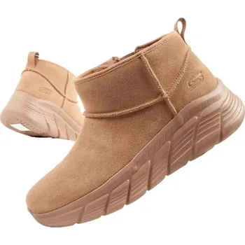 Dámská zimní obuv Skechers dámské zimní kotníkové boty zateplené kožené hnědé dámské 36