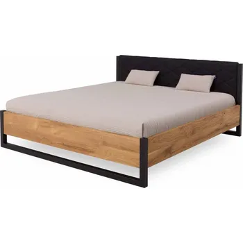 Postel Manželská postel Modena 180x200 v kombinaci masivní dub a kov (několik barevných variant)