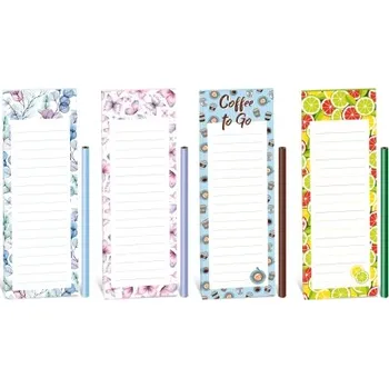 Blok Magnetický blok 75x240 60 Listů Mix 2 s tužkou