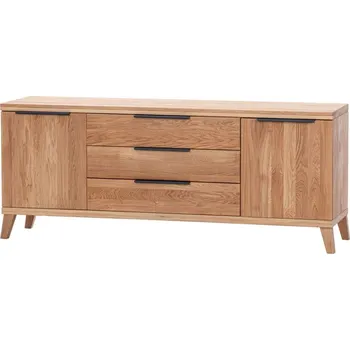 Televizní stolek Velká dubová komoda Iron s možností kovových noh