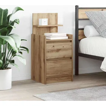 Noční stolek vidaXL Noční stolek se 2 zásuvkami 38x34x80 cm [861359] Barva: dub artisan