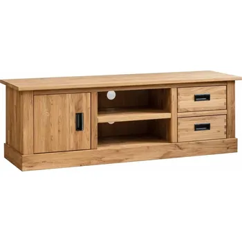 Televizní stolek Dubová masivní komoda pod TV Leo 2