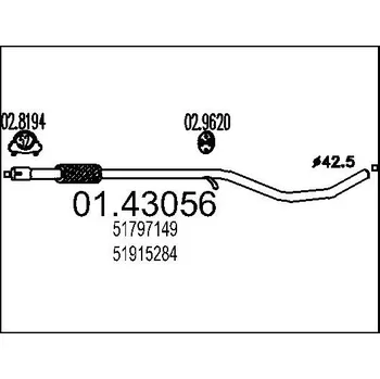 Auto-moto Výfuková trubka MTS 01.43056