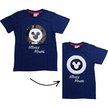 Chlapecké tričko Cactus Clone Chlapecké tričko MICKEY měnící flitry krátký rukáv modré Barva: Modrá tmavá, Velikost: 98/104