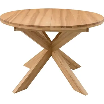 Jídelní stůl Kulatý stůl rozkládací Milan jasan - 1200(1700)x1200x40 mm