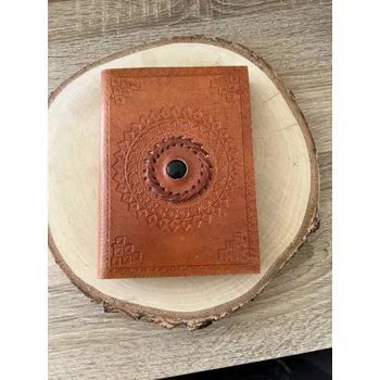 Zápisník Boho kožený zápisník s onyxem A5