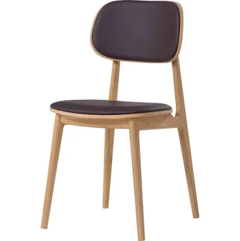 Jídelní židle Dřevěná židle Verde hnědá koženka