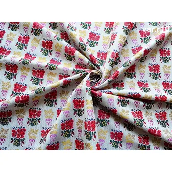 HEDVA ČESKÝ BROKÁT Ondryps 160 krojový brokát FOLK ecru | R10