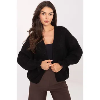 Dámský svetr Krátký kardiganový svetr model 90482 černý