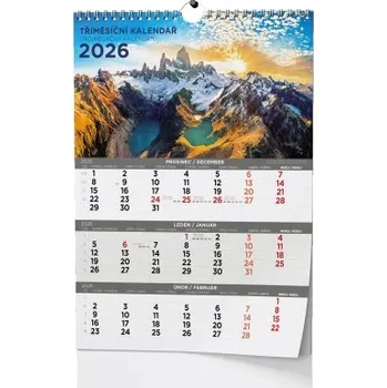 Kalendář Tříměsíční - Obrázkový nástěnný kalendář