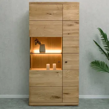 Policová skříň Dubová vitrína Piemont 12