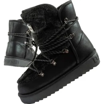 Dívčí sněhule D.Franklin dámské sněhové boty zimní módní kožešina zateplené černé dámské 38