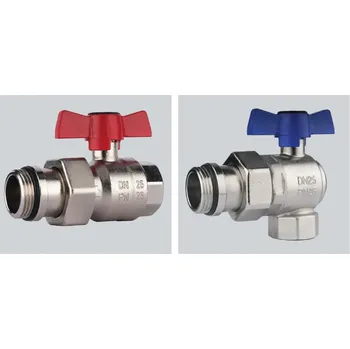 Ventil HERZ Kulový kohout HERZCULES pro rozdělovačepřipojení šroubení/F ovládání motýl Silumin Dimenze: DN25, Balení: 16 ks, #1220513: Kulový kohout přímý, pro rozdělovače, červená rukojeť, PN25