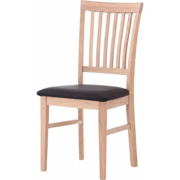 Jídelní židle Dubová židle Raines olejovaný bílý dub s černou koženkou