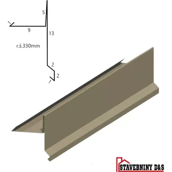 Závětrná lišta rš: 330 mm délka 2m (štítové lemování)