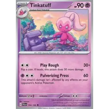 Sběratelská karetní hra Pokémon PAL 104/193 Tinkatuff - Paldea Evolved Stav: Near Mint, Verze: REVERSE HOLO