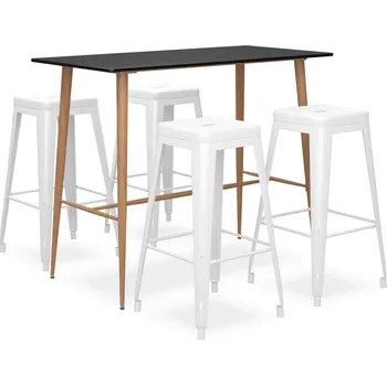 Jídelní set vidaXL 5dílný barový set [3057430] Barva: Černobílý