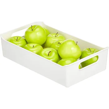 Úložný box CONFORTIME Univerzální organizér, dlouhý a úzký, s madly, 38x22x10 - bílý SIMPLY