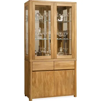 Policová skříň Masivní dubová vitrína Lausanne 2