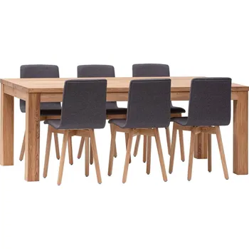 Jídelní set Dubový jídelní set Korund-Grim šedá látka