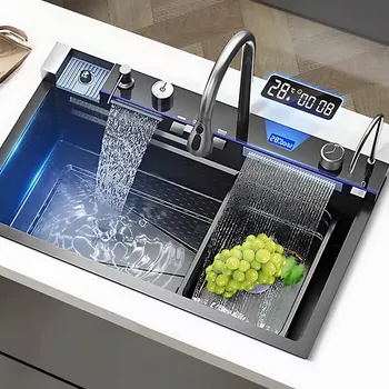 Nerezový dřez Inteligentní dřez s vodopádem ADM535