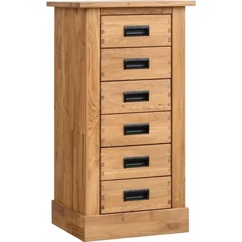 Komoda Rustikální šuplíková komoda z masivu dubu Leo 1