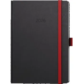 Diář Nora týdenní černo/červený diář A5 Oskar