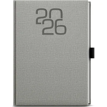 Diář Fabric denní šedý diář A5 David
