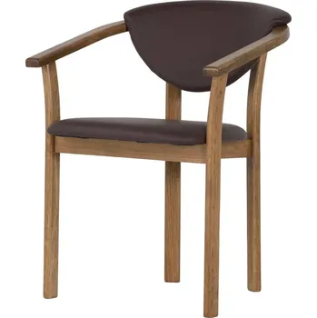 Dubová lakovaná židle Alexis rustik hnědá koženka