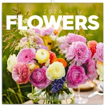 Kalendář Květiny poznámkový mezinárodní nástěnný kalendář