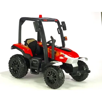 Dětské elektrovozidlo Traktor Blast s 2,4G, kabinou a vlekem, 24V / 2x200W, červený
