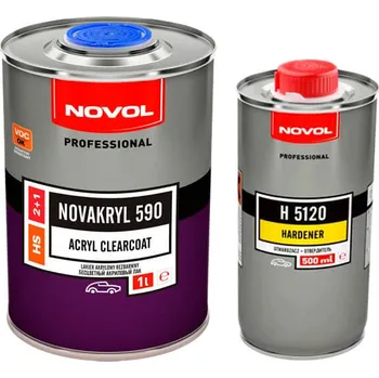 Lak na dřevo Novol Novakryl 590 1 l bezbarvý + H 5120 tužidlo 500 ml