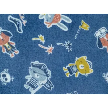 modrý coral fleece námořní motiv