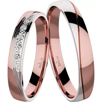 Prsten Duet Colour WR - snubní prsteny z bílého a růžového zlata