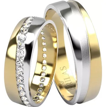 Prsten Michelangelo Colour GW - zlaté snubní prsteny v kombinaci žluté a bílé