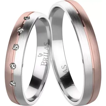 Prsten Sarah Colour RW - snubní prsteny z kombinovaného zlata