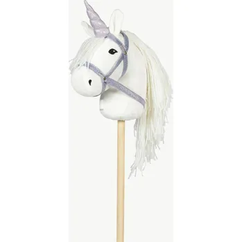 Dřevěná hračka Jednorožčí roh s uzdečkou na hobby horse koníka By Astrup - Purple Glitter