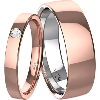 Prsten Galava Red - snubní prsteny z červeného zlata a stříbra