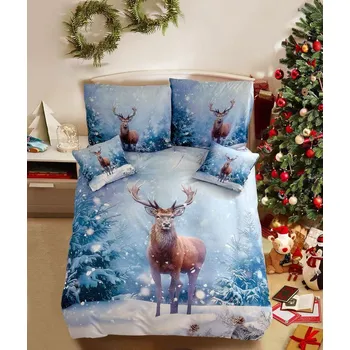 Povlečení 7 dílné Vánoční povlečení Jelen na sněhu