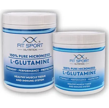Aminokyselina FitSport Nutrition 100% Pure Micronized L-Glutamine 550g + 330g + DÁREK