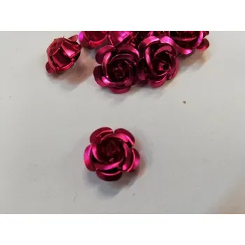 Materiál na výrobu šperku Kovová růžička 1cm - růžová - 1ks