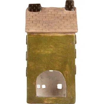 Svícen Zelený domek svícen na čajovou svíčku Homely - 20*17*39 cm