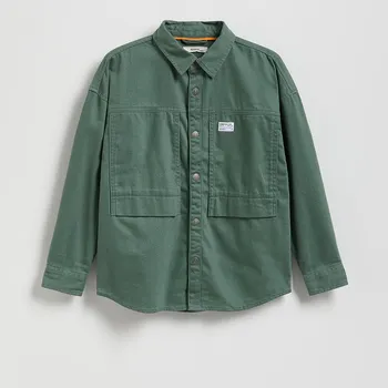 Dětská móda Reserved - Bavlněná košile - petrolejová - 030FO-67X - 030FO-67X-122