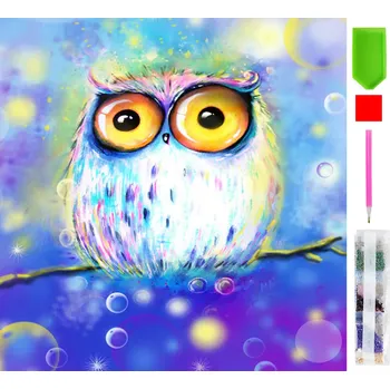 Real Home Diamantové Vyšívání - vzor Barevná Sovička 5D 39