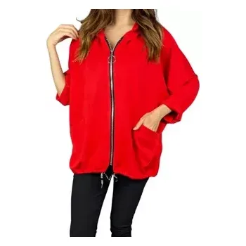 Dámská mikina Dámská mikina italská móda červená vel.UNI