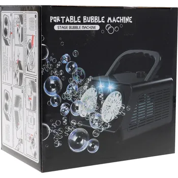 Bublifuk Ramiz Stroj na mýdlové bubliny pro děti 3+ a dospělé + 2 trysky + ventilátor + LED osvětlení + bublinová tekutina