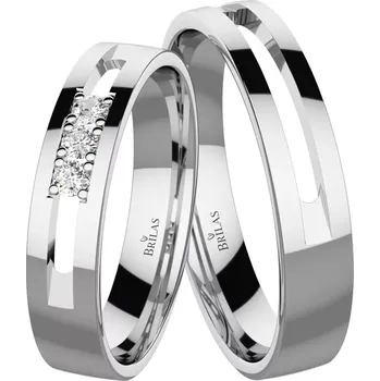 Prsten Clemente White - snubáky z bílého zlata se zdobením