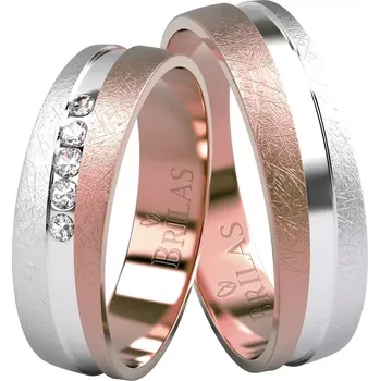 Prsten Bettino Colour RW - snubáky z kombinovaného červeného a bílého zlata