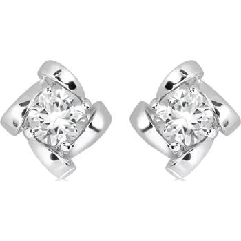 Náušnice Alvis S White Topaz - stříbrné náušnice s bílým topazem